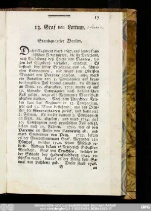 13. Graf von Lottum.