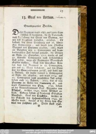 13. Graf von Lottum.