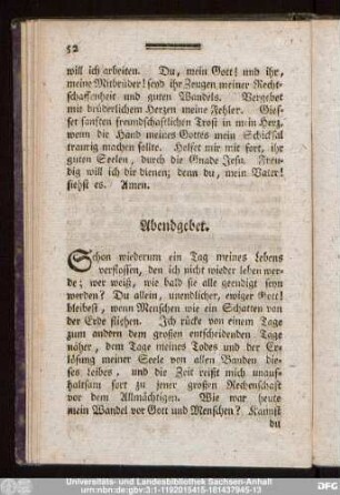 Abendgebet.