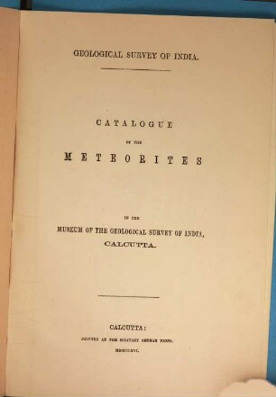 Catalogue of the Organic Remains belonging to the Echinodermata in the Museum of the Geological Survey of India, Calcutta : Geological Survey of India, 3