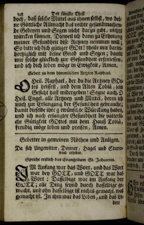 Gebetter in gemeinen Nöthen und Anligen.