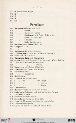 Porzellane/Ludwigsburger Porzellan (Nr. 382-434a)