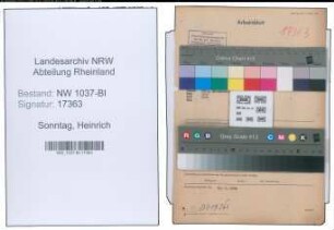 Entnazifizierung Heinrich Sonntag , geb. 22.09.1893 (Regierungsrat)