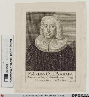 Bildnis Johann Carl Böhaim (Beheim)