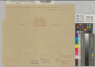 Münster (Münster) Frauenhaftanstalt Abbruch und Wiederaufbau des zerstörten Teiles Grundriß 2. Obergeschoß 1949 1 : 200 38 x 42,5 Pause Staatshochbauamt Münster Regierung Münster Nr. 33852