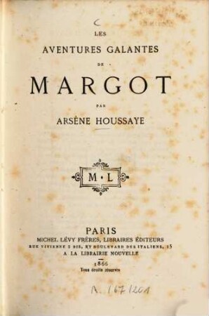 Les aventures galantes de Margot