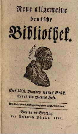 Neue allgemeine deutsche Bibliothek. 62. 1801