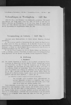 Verhandlungen zu Wordingborg. - 1428 Mai.