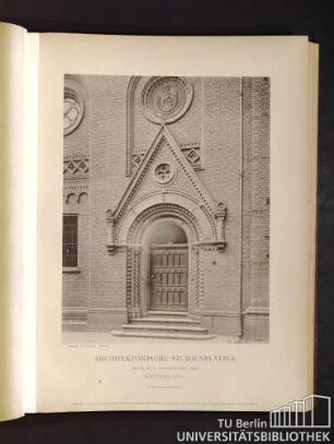Architektonische Studienblätter. Serie III, No. 29. Universitätsbibliothek. Portal. Kopenhagen.