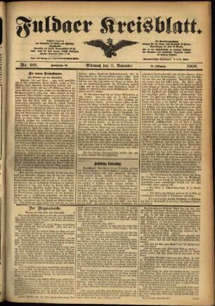 Ausgabe vom Mittwoch, den 11. November 1908.