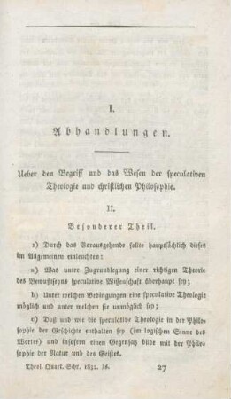 411-444 Ueber den Begriff und das Wesen der speculativen Theologie : Schluß