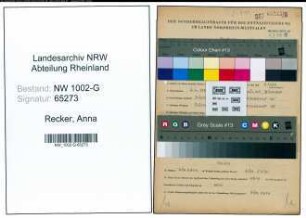 Entnazifizierung Anna Recker, geb. 04.06.1884 ()