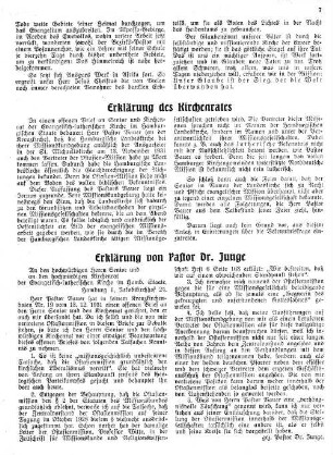 Erklärung des Kirchenrates