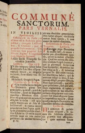 i-xxi, In Vigiliis; Commune Apostolorum; Commune Evangelistarum