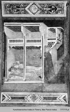 Kapellenausmalung : Nikolausszenen : Der heilige Nikolaus beschenkt drei Mädchen
