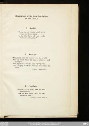 (Translations of the three Inscriptions on the Cover.)