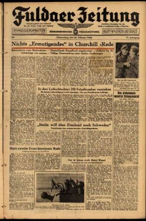 Ausgabe vom Donnerstag, den 24. Februar 1944.