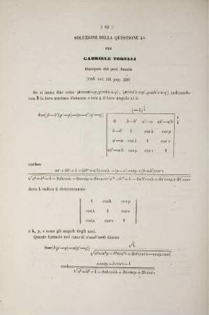 Soluzione della questione 45 (Vedi vol. III. pag. 320).