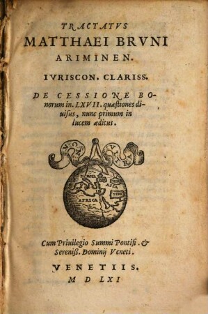 Tractatus Matthaei Bruni de cessione bonorum