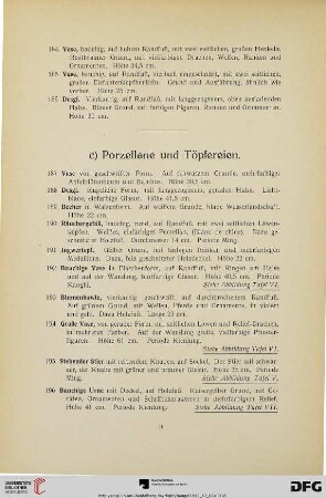 Porzellane und Töpfereien (Nr. 187-321)