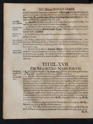 Titul. XVII. De Magistro Nvnciorvm.
