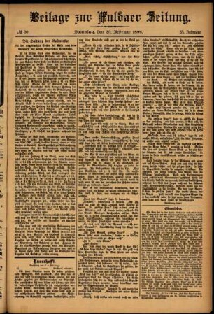 Zweite Ausgabe vom Samstag, den 29. Februar 1896.