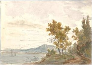 Neureuther, Lorenz; Landschaftskizzen - Landschaft am Wasser (Ansicht)