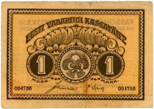 Geldschein, 1 Estnische Mark, 1919