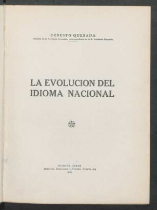 La evolución del idioma nacional