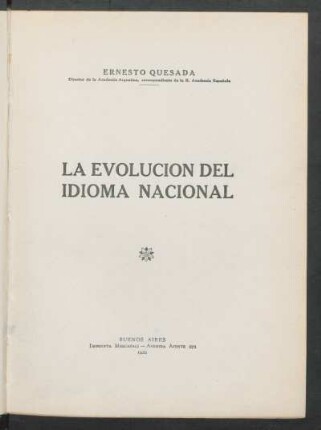 La evolución del idioma nacional