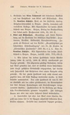 136-139 [Rezension] Schöpfer, Aemilian, Geschichte des Alten Testaments