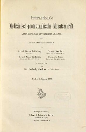 Internationale medizinisch-photographische Monatsschrift. 2. 1895