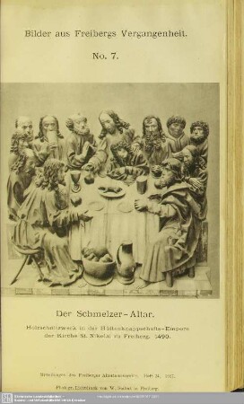 Bilder aus Freibergs Vergangenheit No. 7. Der Schmelzer-Altar zu St. Nikolai