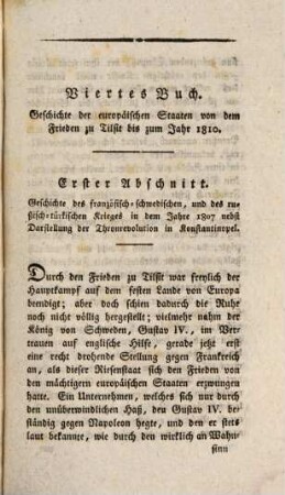 Universal-Geschichte unsers Zeitalters seit dem Anfange der französischen Revolution : nebst Anekdoten. 4. (1811). - 360 S.