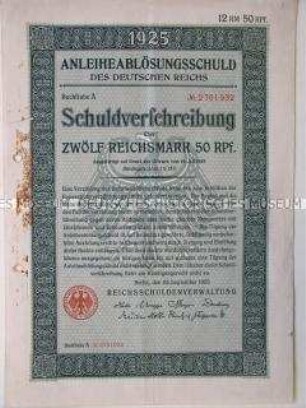Obligation des Deutschen Reichs über 25 Mark