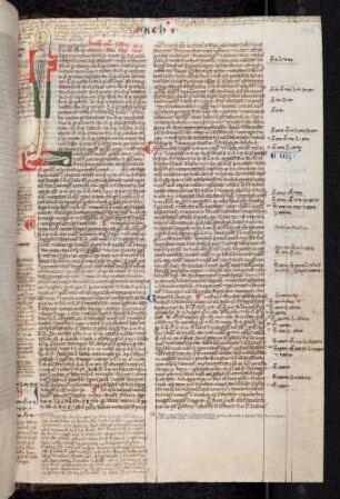 Figureninitiale (Evangelium secundum Mattheum): L(iber generationis); Drachen