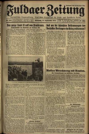 Ausgabe vom Mittwoch, den 19. September 1934.