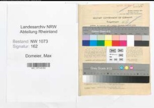 Entnazifizierung Max Domeier , geb. 18.07.1897 (Wirtschaftspruefer)
