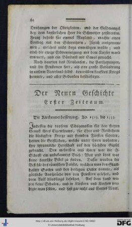 Neue Geschichte. Ao. 1519 - 1779.