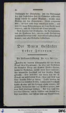 Neue Geschichte. Ao. 1519 - 1779.