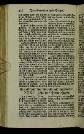 XXXII. Lob- und Dank-Lieder. - XXXIII. Geburts-Lieder.