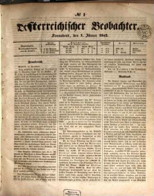 Der Oesterreichische Beobachter. 1842,1/6