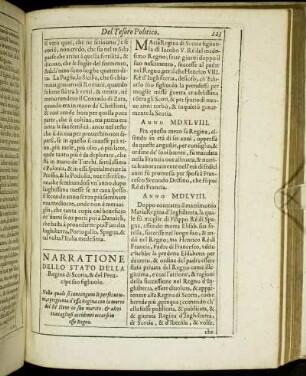 Narratione Dello Stato Della Regina di Scotia, & del Prencipe suo sigliuolo. [...]