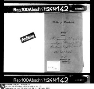 Rechnung des ehemaligen domkapitularischen Archidiakonats für 1806 und 1807
