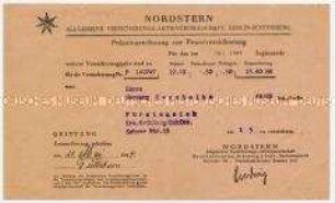 Abrechnung der Feuerversicherung für Hermann Koscholke - Familienkonvolut