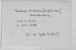 Friedrich Wilhelm, Brandenburg, Kurfürst