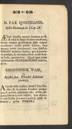 M. Fab. Quintilianus ... - Christophor. Wase ...