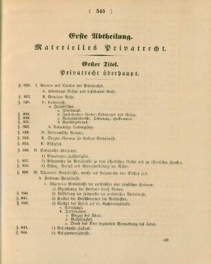 Erste Abtheilung. Materielles Privatrecht