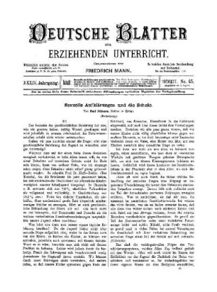 Sexuelle Aufklärungen und die Schule : (Fortsetzung)