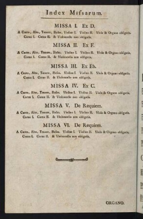 Index Missarum